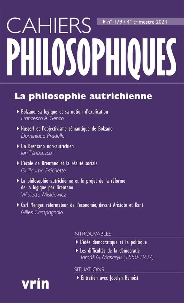 Cahiers philosophiques n.179 : La philosophie autricienne