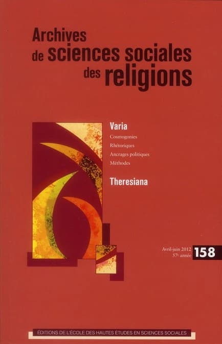 Archives de sciences sociales des religions n.158 : actualités de Thérèse