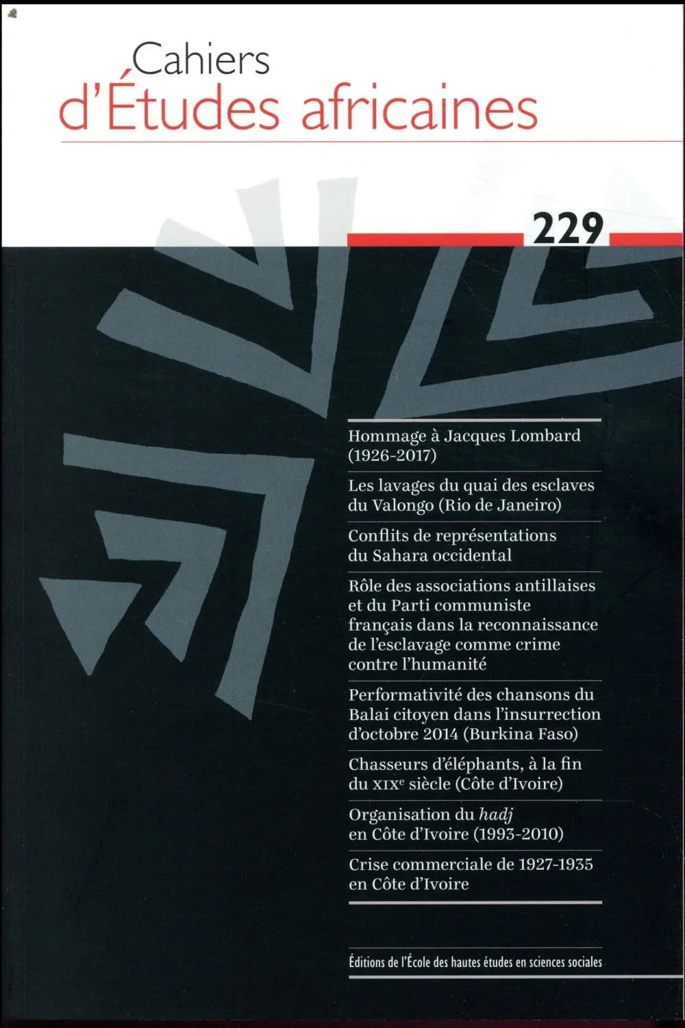 Cahiers d'études africaines n.229