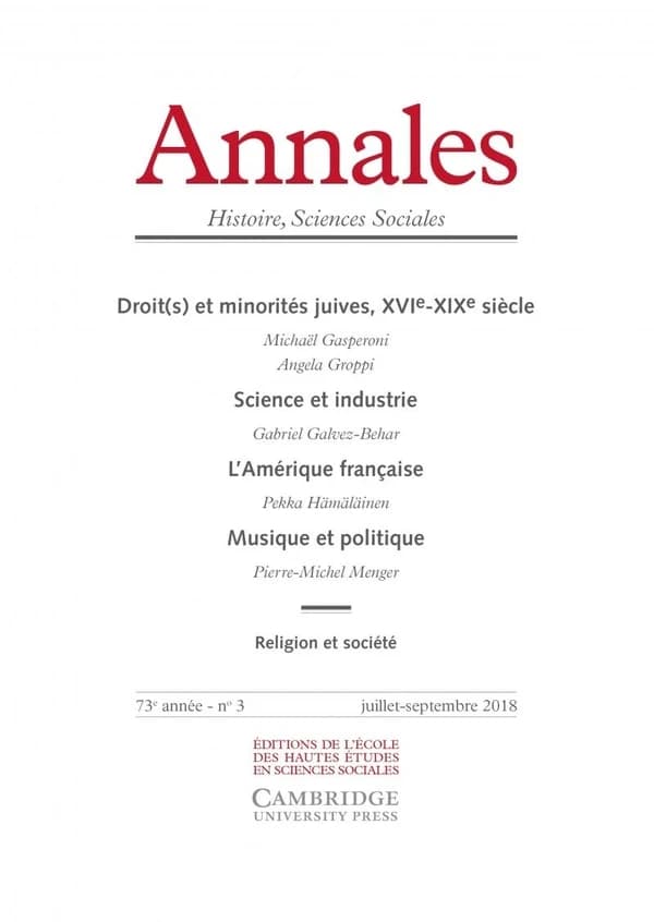 Revue Annales n.3 : juillet-septembre 2018 ;droit(s) et minorités juives