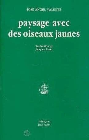 Paysage avec des oiseaux jaunes