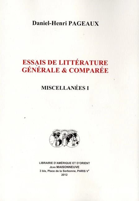 Essais de littérature générale & comparée
