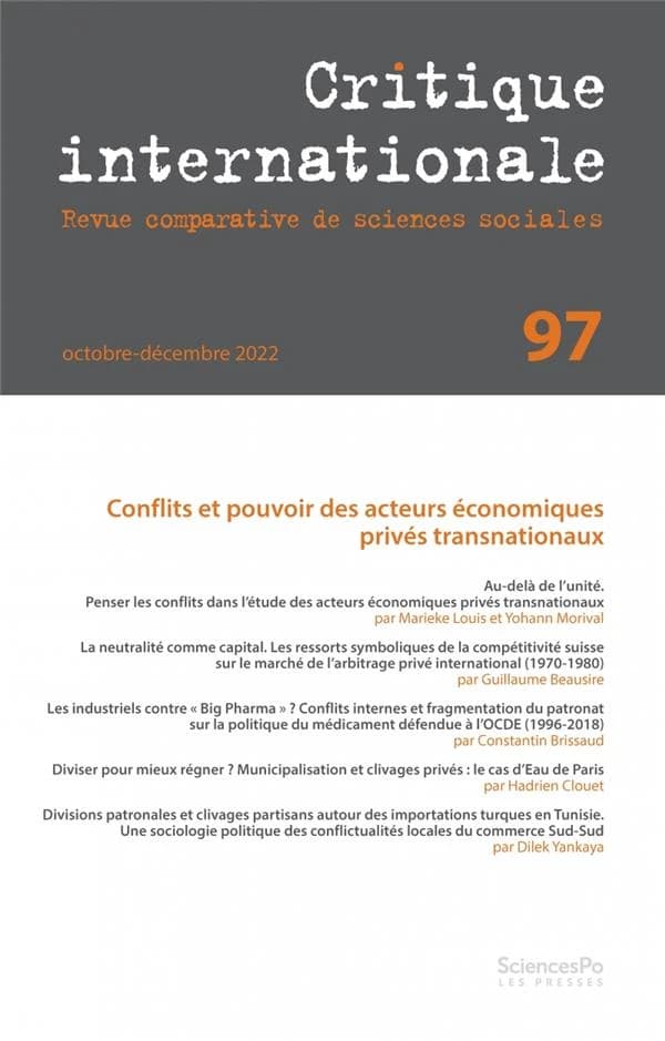 Revue critique internationale n.97 (édition 2022)