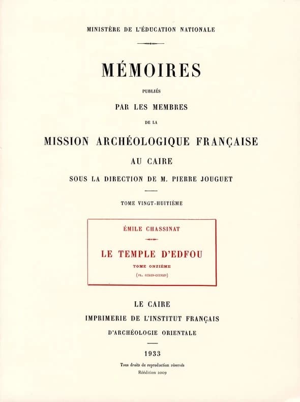 Le temple d'Edfou. Tome dixième, premiere fascicule et deuxième fascicule