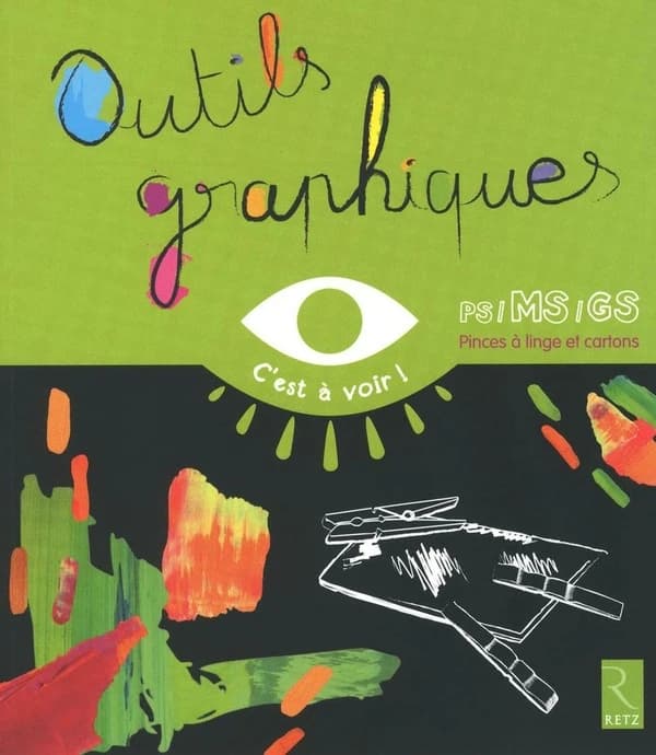 Outils graphiques ; petite section, moyenne section, grande section ; pinces à linge et cartons