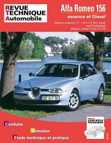 Alfa Romeo 156 : moteurs essence 1.6-1.8 et 2.0 Twin Spark (sauf Selespeed), moteurs diesel 1.9 et 2.4 JTD
