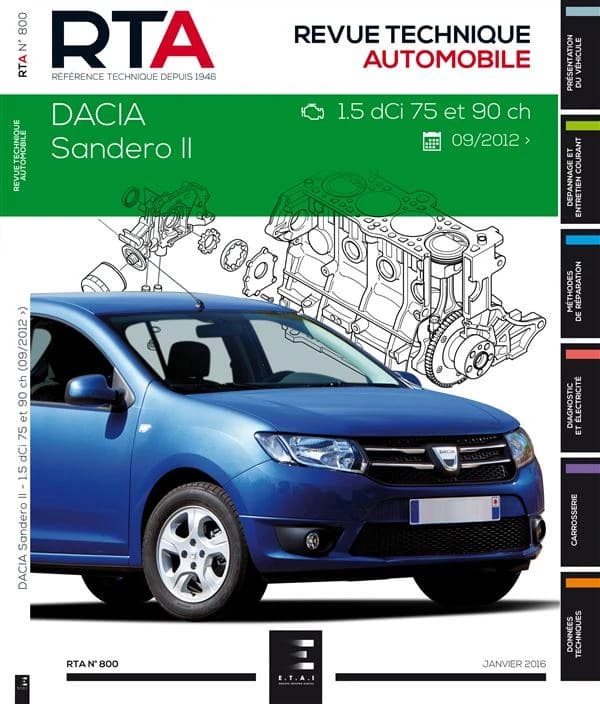 Revue technique automobile n.800 : Sandero II:1.5 dci (75 et 90ch) depuis 10
