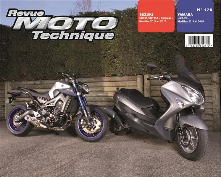 Revue moto technique n.176 : Suzuki Burgman 125 (14-15) ; Yamaha MT09 (14-15)
