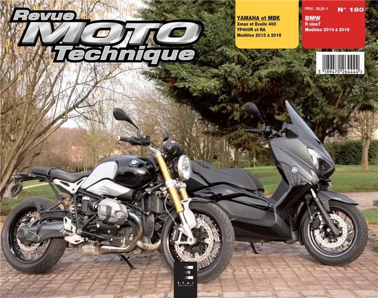 Revue moto technique n.180 : RnineT  (2014-2016) ; Xmax 400 et Evolis 400 (2013-2016)