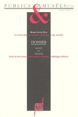 Publics et musées Tome 10 ; musée et payage
