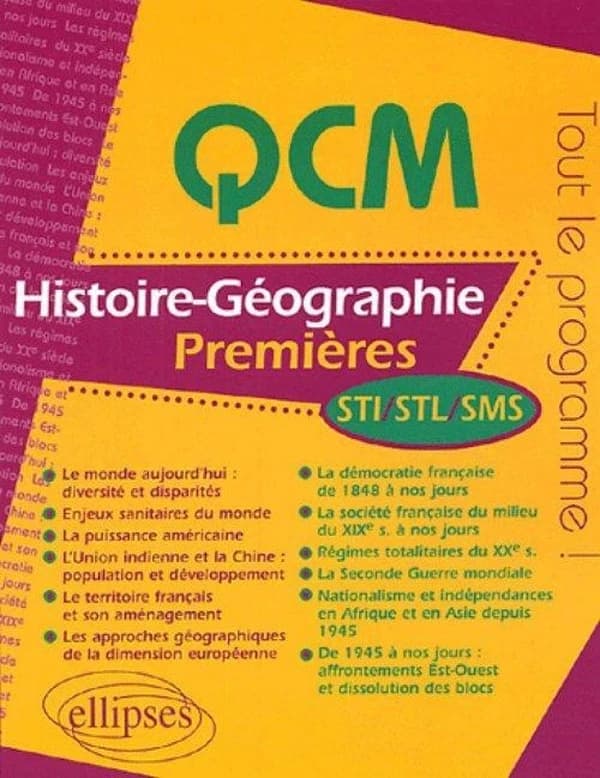 Histoire-géographie, premières STI, STL, SMS