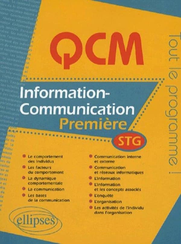 Information communication ; première stg