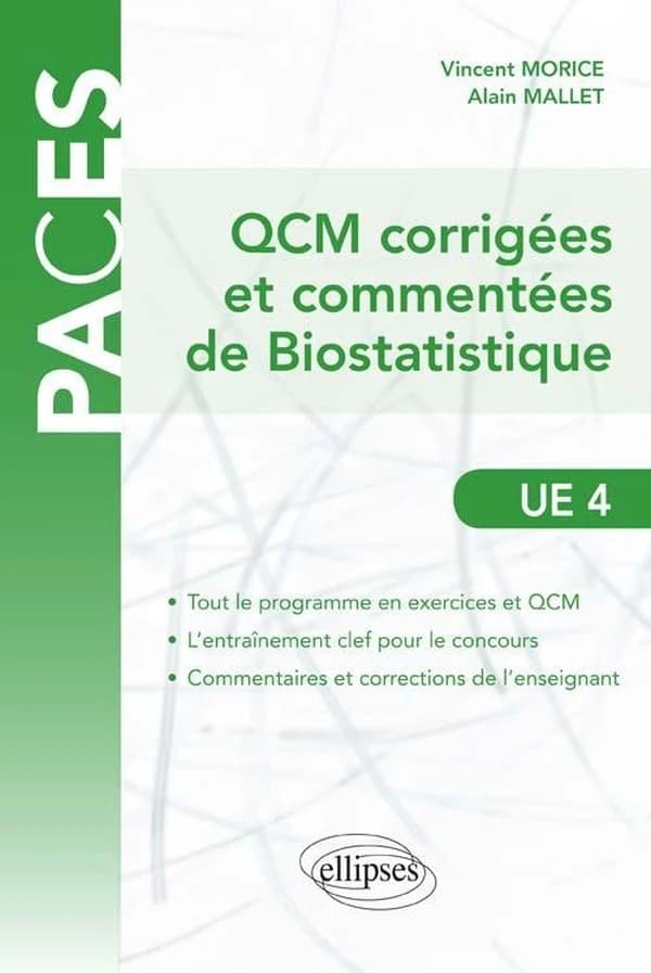 QCM corrigées et commentées de biostatistique