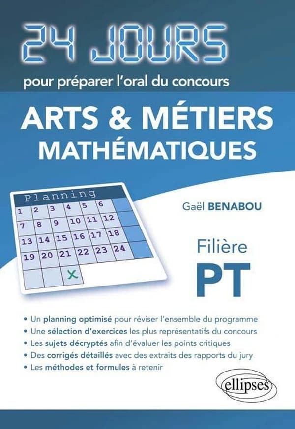 Mathématiques : concours Arts et métiers, filière PT