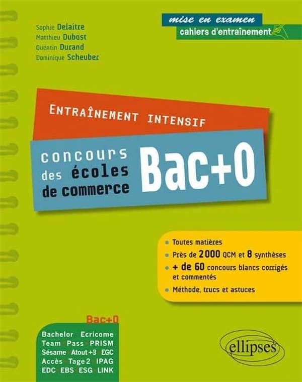 Entraînement intensif concours des écoles de commerce : bac+0
