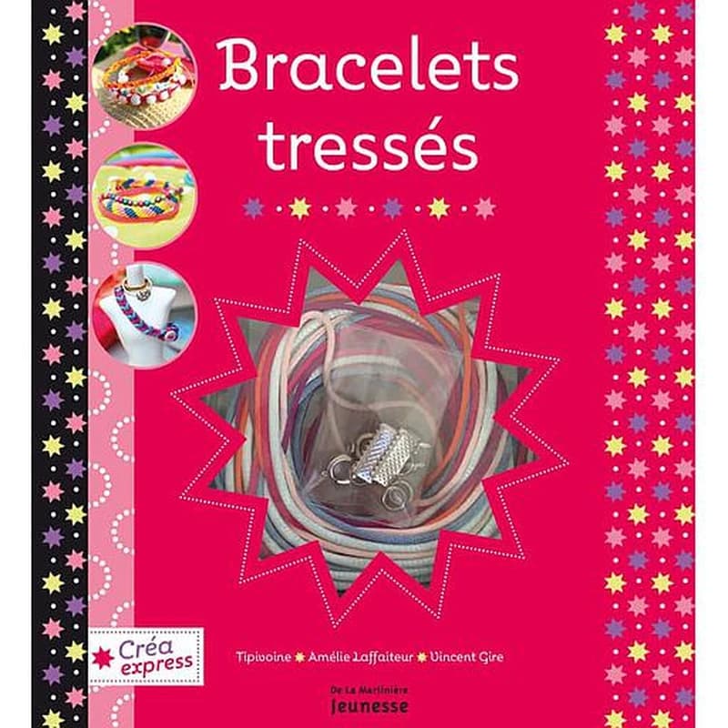 Bracelets tressés - Ce coffret contient 6 cordons en satin ; 2 anneaux, 2 fermoirs à griffes en métal ; 2 fermoirs ronds métal