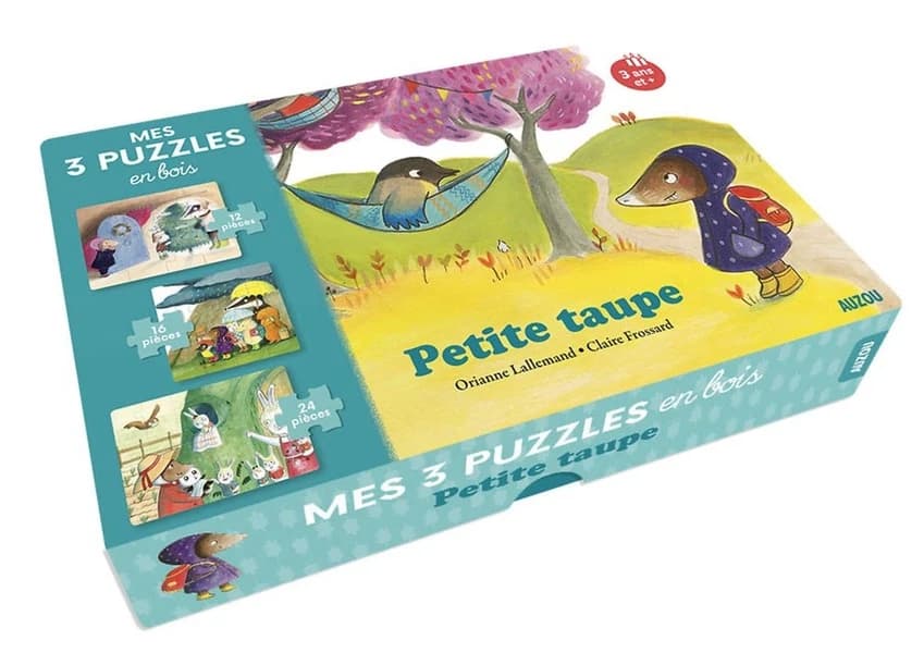 Mes 3 puzzles en bois Petite taupe