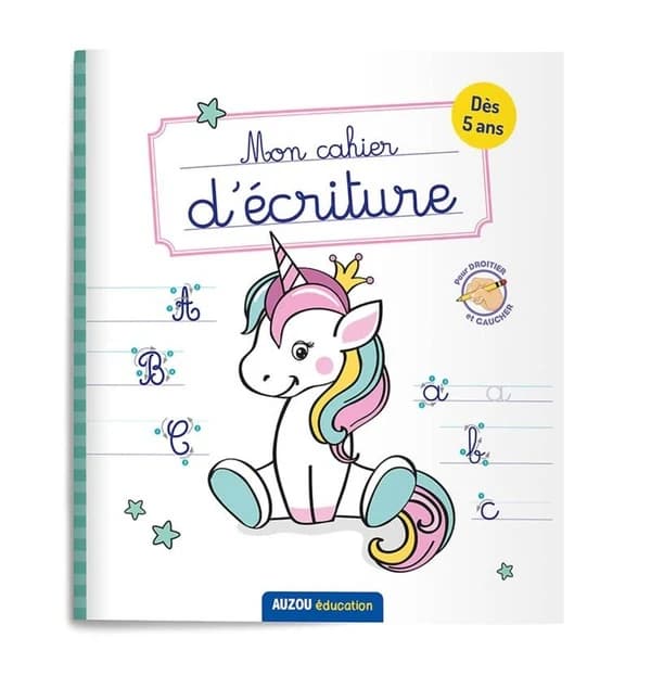 Mon cahier d'écriture ; licornes