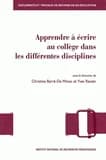 Apprendre à écrire au collège dans les différentes disciplines