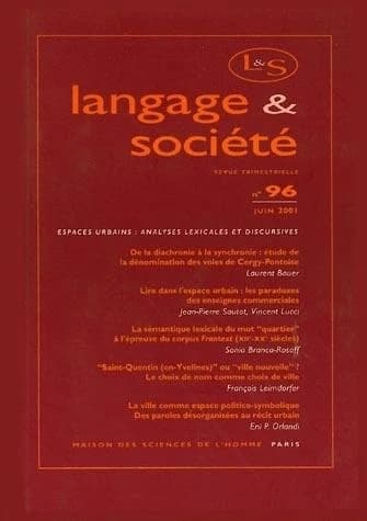 Langage & société n.95 : Mars 2001