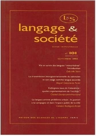 Langage & société N° 101 Septembre 2002