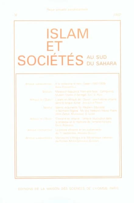 ISLAM ET SOCIETE AU SUD DU SAHARA n.14