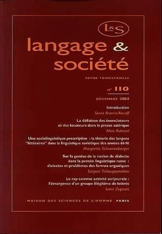 Langage & société n.110