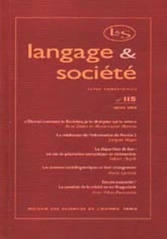 Langage et société, n° 115