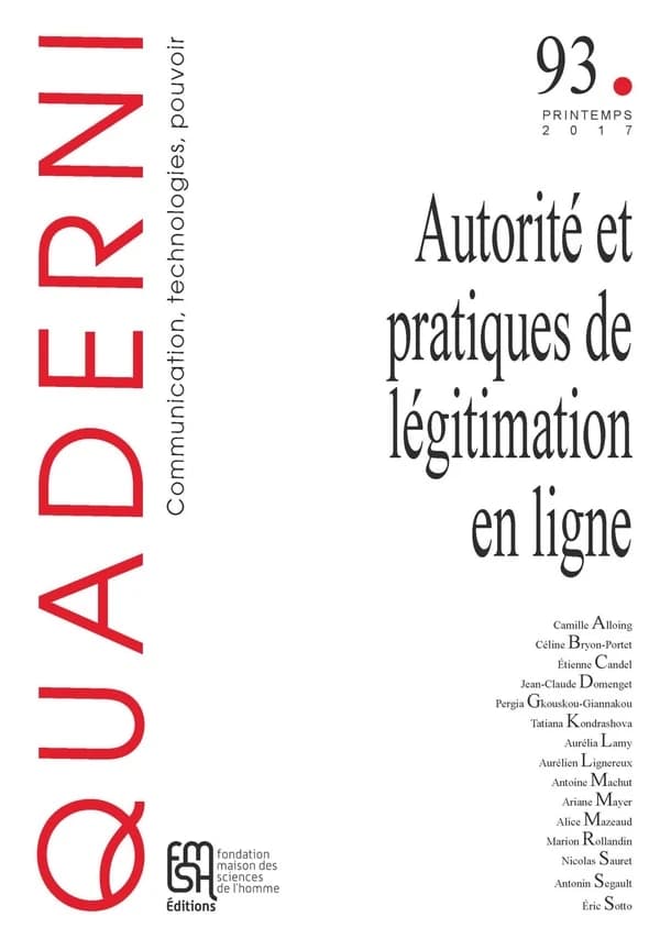QUADERNI n.93 : autorité et pratiques de légitimation en ligne
