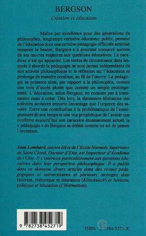 Bergson, création et éducation