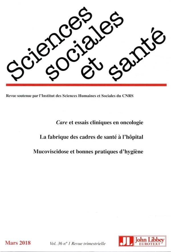 REVUE SCIENCES SOCIALES ET SANTE n.36 : care et essai clinique en oncologie