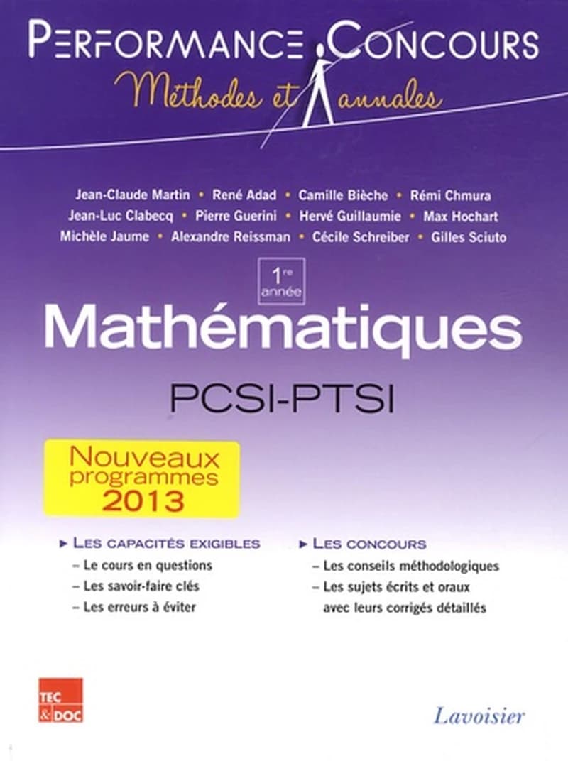 Mathématiques, 1re année PCSI-PTSI