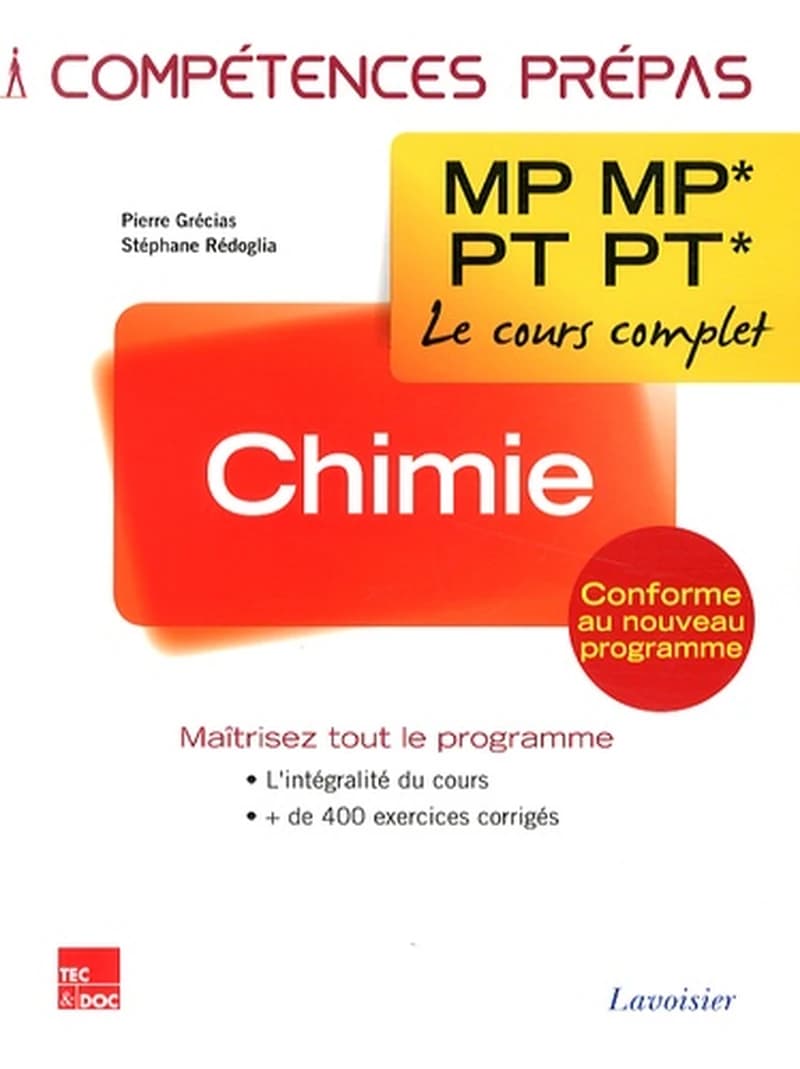 Chimie, 2e année MP MP*-PT PT*