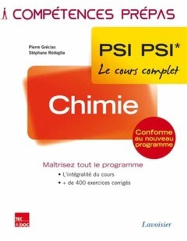 Chimie, 2e année PSI-PSI*