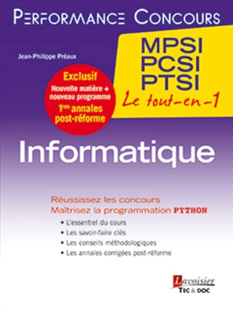 Informatique, 1re année, MPSI, PCSI, PTSI
