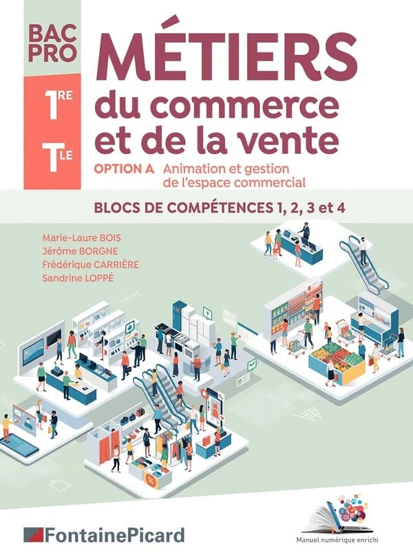 Métiers du commerce et de la vente ; 1re, terminale bac pro ; option a : animation et gestion de l'espace commercial