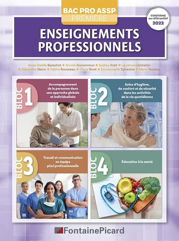 Enseignements professionnels ; 1re bac pro ASSO ; blocs 1 à 4