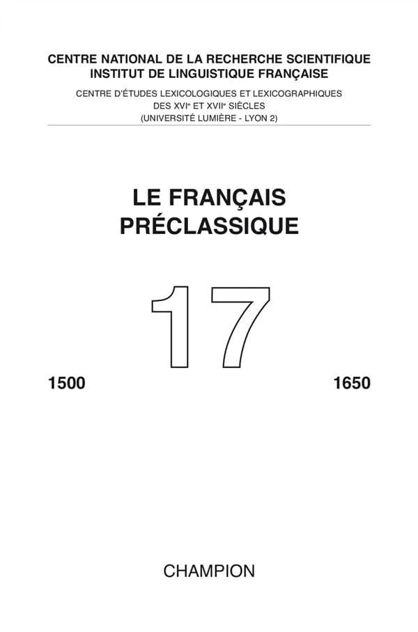 Le français préclassique n.17