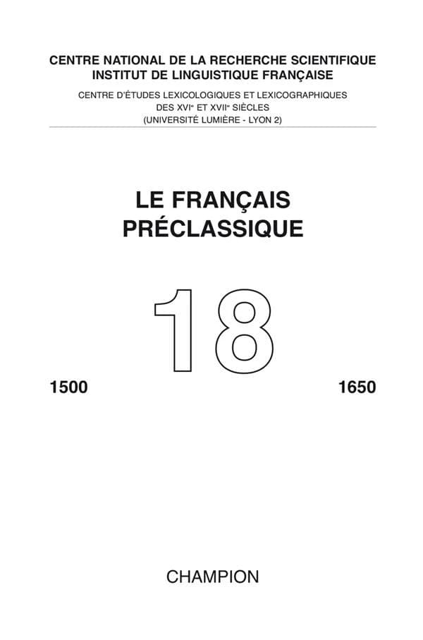 Le français préclassique n.18