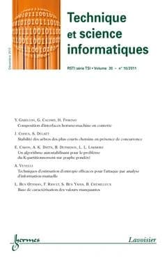 Technique et science informatiques rsti serie tsi volume 30 n 10 decembre 2011