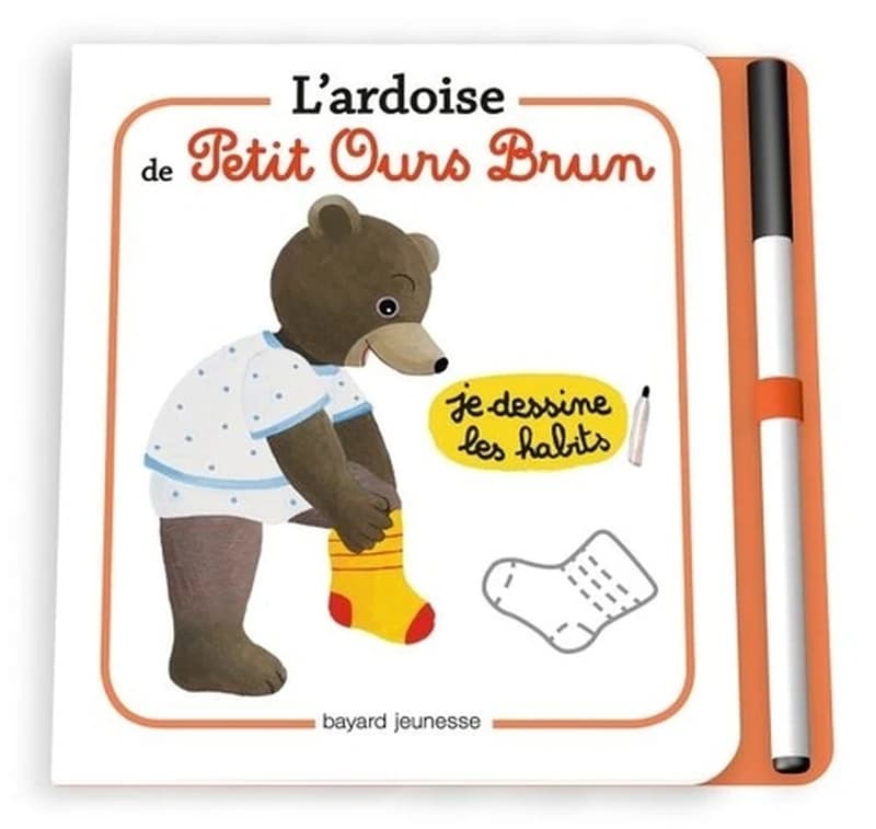 L'ardoise de Petit Ours Brun Je dessine les habits - Avec un feutre effaçable