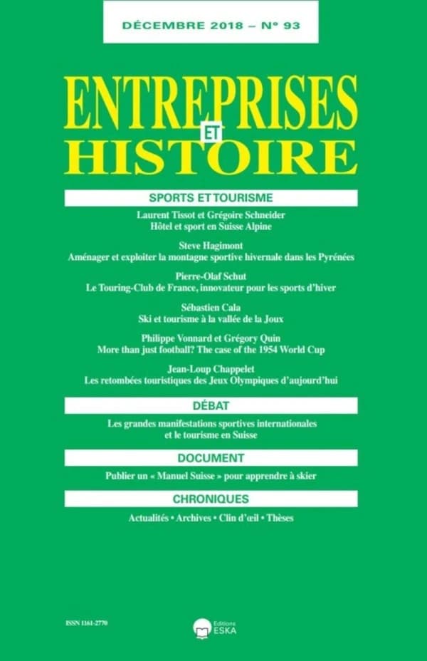 SPORTS ET TOURISME-EH 93-DECEMBRE 2018 : ENTREPRISES ET HISTOIRE 93-DECEMBRE 2018