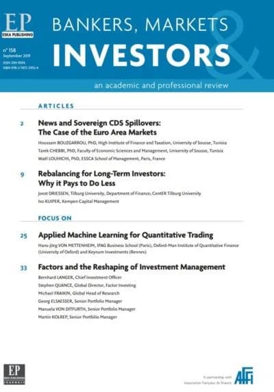 NEW AND SOVEREIGN CDS SPILLOVERS:THE CASE OF THE EURO AREA MARKETS-BMI 158-2019 : BANKERS, MARKETS INVESTORS N°158-SEPTEMBER 2019