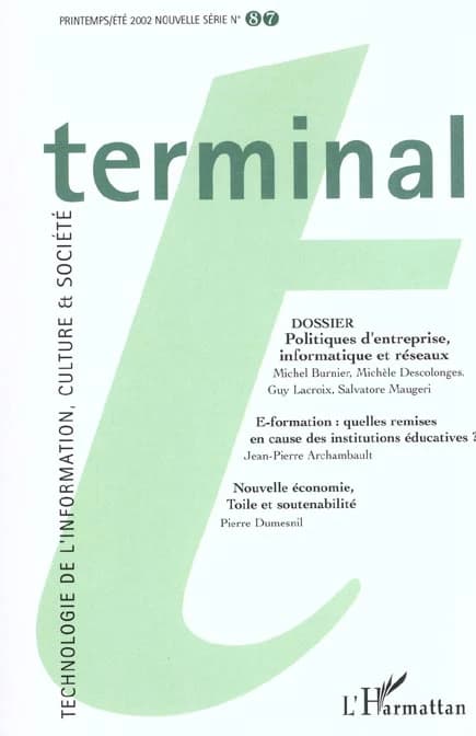 Revue terminal n.87 : politiques d'entreprise, informatique et réseaux