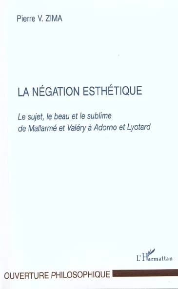 La négation esthétique : le sujet, le beau et le sublime de Mallarmé et Valéry à Adorno et Lyotard