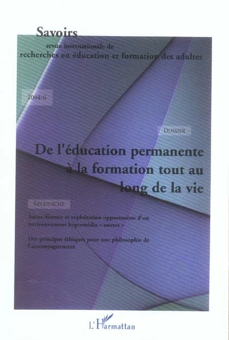 REVUE SAVOIRS n.6 : de l'éducation permanente à la formation tout au long de la vie