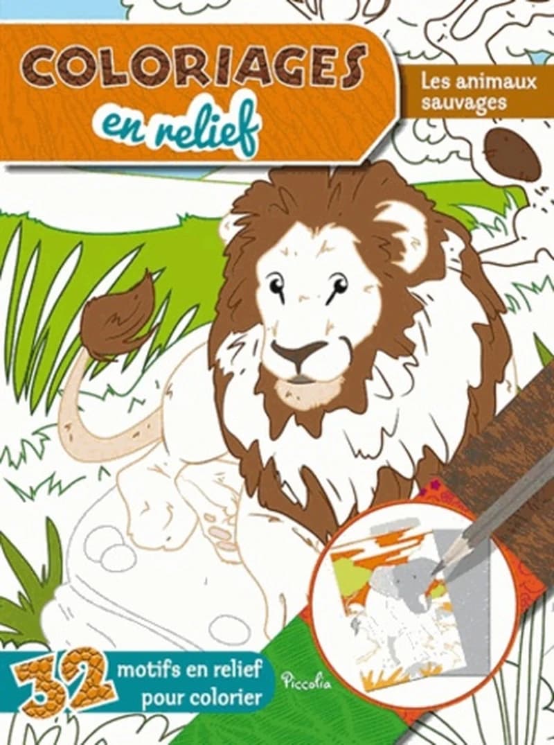 Coloriages en relief : les animaux sauvages