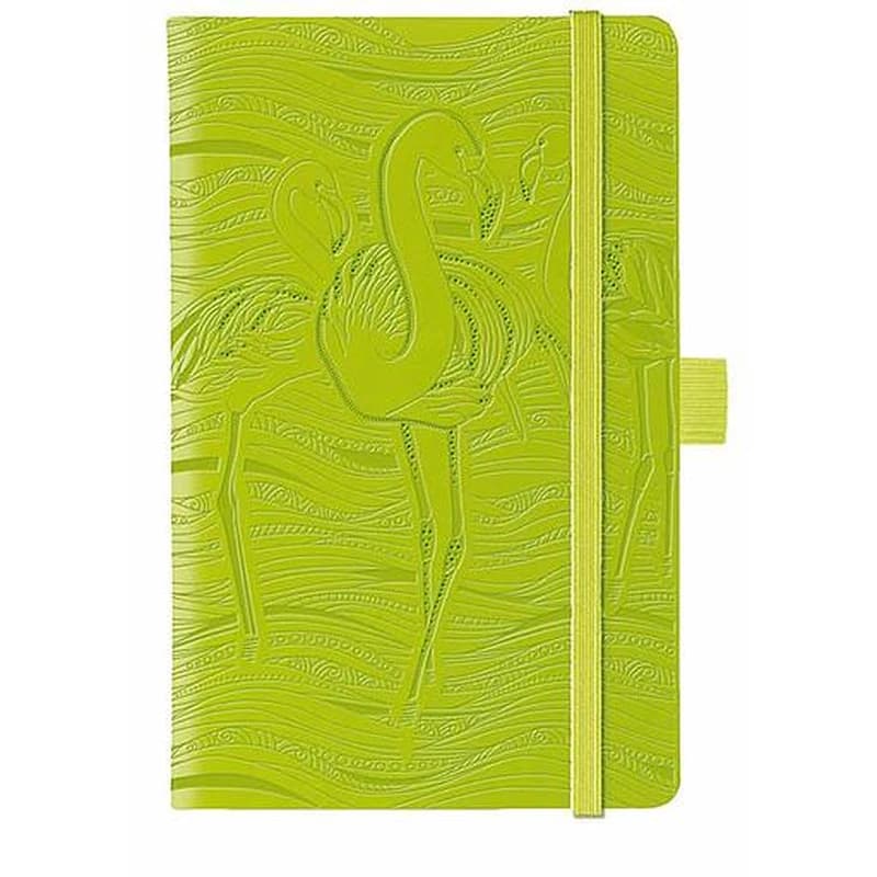 Carnet ligné avec pochette à soufflet intégrée - Flamant