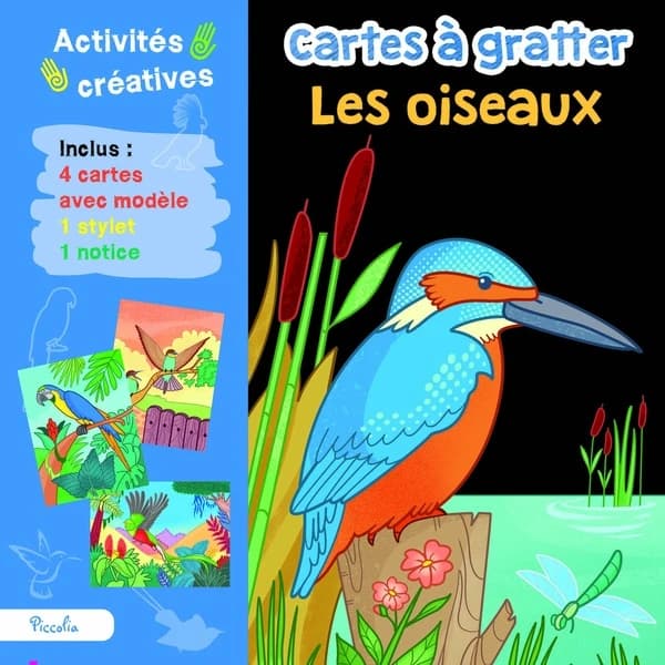 Cartes à gratter : les oiseaux
