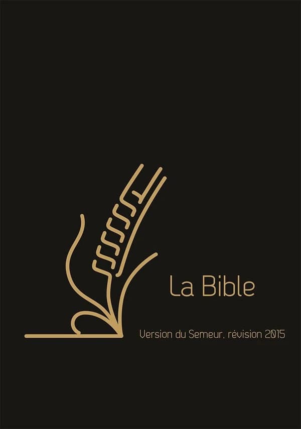 Bible du Semeur 2015, noire, cuir, tranche dorée rosée